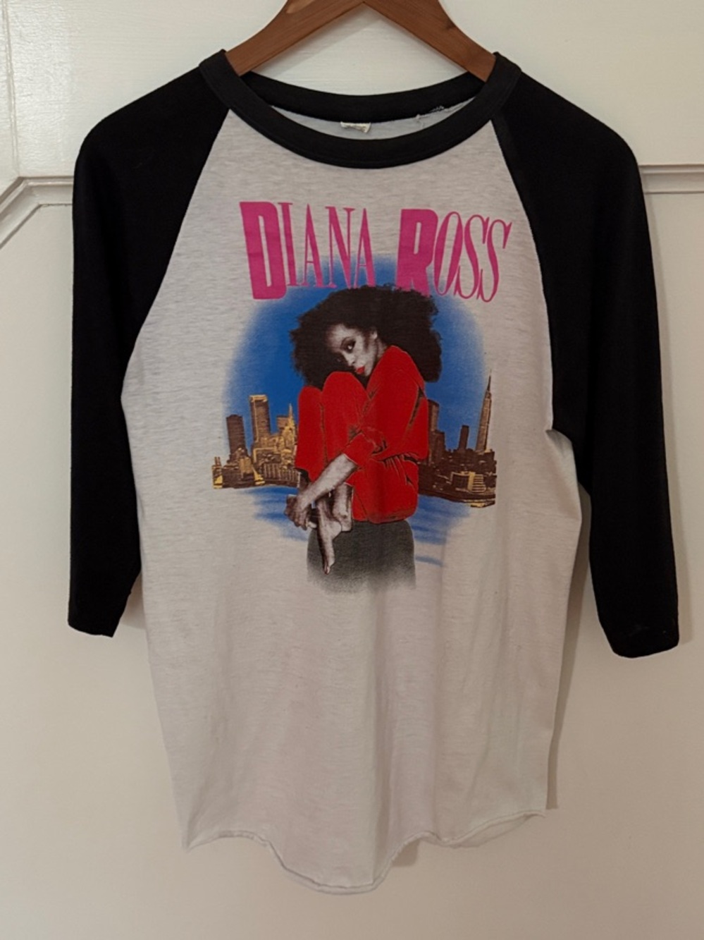 Vintage Rare Diana Ross Graphic Raglan Tee